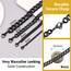 PROSTEEL Herren Halskette schwarz Panzerkette 66cm 9mm breit kubanische Gliederkette Link Chain Necklace Hip Hop Stil Kette