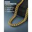 PROSTEEL Herren Kette Collier 18k vergoldet 46cm/18 in. Panzerkette Halskette 12mm breit kubanische Gliederkette Hip Hop Link Chain Necklace Modeschmuck Accessoire für Männer Frauen