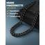 PROSTEEL Herren Kette Collier schwarz Edelstahl 46cm/18 in. Panzerkette Halskette 12mm breit kubanische Gliederkette Hip Hop Link Chain Necklace Modeschmuck Accessoire für Männer Frauen