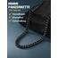 PROSTEEL Herren Kette Collier schwarz Edelstahl 46cm/18 in. Panzerkette Halskette 9mm breit kubanische Gliederkette Hip Hop Link Chain Necklace Modeschmuck Accessoire für Männer Frauen