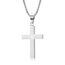 MERTTURM Kreuz Halskette für Herren, Schmuck Edelstahl, Kreuz Anhänger mit 60cm Kette, Farbe Silber(lichtecht & schweißfest)