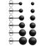 Yolev 6 Paar Dot Ohrstecker Schwarz Unisex Edelstahl Ohrringe Runde Flat Top Ohrringe Schwarz Set Damen Herren Mädchen (3mm-8mm) Halloween Punk Rock Ohrstecker