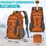 RAINSMORE Wanderrucksack Herren Damen 40L Wasserdichter Rucksack Leicht Groß Reiserucksack Trekkingrucksack mit Reflexstreifen Für Klettern Radfahren Bergsteigen Reisen Orange
