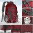 RAINSMORE Wanderrucksack Herren Damen 40L Wasserdichter Rucksack Leicht Groß Reiserucksack Trekkingrucksack mit Reflexstreifen Für Klettern Radfahren Bergsteigen Reisen Rot