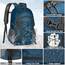 RAINSMORE Wanderrucksack Herren Damen 40L Wasserdichter Rucksack Leicht Groß Reiserucksack Trekkingrucksack mit Reflexstreifen Für Klettern Radfahren Bergsteigen Reisen Blue