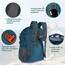 RAINSMORE Wanderrucksack Herren Damen 40L Wasserdichter Rucksack Leicht Groß Reiserucksack Trekkingrucksack mit Reflexstreifen Für Klettern Radfahren Bergsteigen Reisen Blue