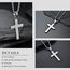 MERTTURM Kreuz Halskette für Herren, Schmuck Edelstahl, Kreuz Anhänger mit 60cm Kette, Farbe Silber(lichtecht & schweißfest)