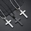 MERTTURM Kreuz Halskette für Herren, Schmuck Edelstahl, Kreuz Anhänger mit 60cm Kette, Farbe Silber(lichtecht & schweißfest)