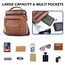 SPAHER Umhängetasche Leder Herren Herrentasche Schultertasche Echtes Leder Handgelenktasche Herren Schultertasche Crossbody Bag Messenger Bags Geschenk für Männer Braun