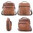 SPAHER Umhängetasche Leder Herren Herrentasche Schultertasche Echtes Leder Handgelenktasche Herren Schultertasche Crossbody Bag Messenger Bags Geschenk für Männer Braun
