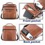 SPAHER Umhängetasche Leder Herren Herrentasche Schultertasche Echtes Leder Handgelenktasche Herren Schultertasche Crossbody Bag Messenger Bags Geschenk für Männer Braun