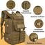YOREPEK 50L Militär Rucksack, Groß Taktischer Rucksack, Wanderrucksack Herren Bundeswehr Outdoor Arbeit Survival Wasserdicht Travel Assault Tactical Backpack für Trekking Camping Reisen Jagd, Khaki