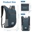 flintronic Faltbarer Rucksack, 16L Kleiner Wanderrucksack, Ultraleicht Wanderrucksack, Wasserfest Reiserucksack, Packbare Backpack für Camping Klettern/Outdoor Wandern (Dunkelgrau)