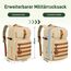 YOREPEK Taktischer Rucksack, 24L-30L Erweiterbar Wanderrucksack damen, Wasserabweisend und Laptopfach für 15,6 Zoll, Rucking Rucksack mit Abnehmbarer Hüfttasche für Wander, Outdoor, Mandelbraun