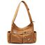 Captain Blues Canvas Messenger Bag Umhängetasche Crossbody Schulter Tote Hobo Bag für Frauen und Männer - Große Tasche mit mehreren Fächern (Braun)