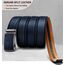 BULLIANT Gürtel Herren, Gürtel Ratsche Ledergürtel Automatikschließe für Herren Anzug Business Kleidung,Breit 35mm,Größe Angepasst(Antique Blue-105cm/28-34" taille verstellbar)