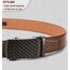 BULLIANT Gürtel Herren, Gürtel Ratsche Ledergürtel Automatikschließe für Herren Anzug Business Kleidung,Breit 35mm,Größe Angepasst(Tawny-105cm/28-34" taille verstellbar)