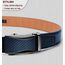 KEMISANT Gürtel Herren, Ledergürtel Ratsche Automatikschließe für Herren Business Anzug, 35mm Breit Gürtel,Größe Angepasst(Blau-115cm/32-38" taille verstellbar)