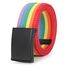 JasGood Unisesx Webgürtel Herren Damen Leinwand Arbeitsgürtel Frei Verstellbarer Flip-Top Webgürtel Silber Militärschnalle für Geschäft Sport Lässig,Regenbogen,155cm