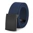 JasGood Unisesx Webgürtel Herren Damen Leinwand Arbeitsgürtel Frei Verstellbarer Flip-Top Webgürtel Schwarze Militärschnalle für Geschäft Sport Lässig,Marineblau,135cm