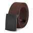 JasGood Unisesx Webgürtel Herren Damen Leinwand Arbeitsgürtel Frei Verstellbarer Flip-Top Webgürtel Schwarze Militärschnalle für Geschäft Sport Lässig,Kaffee,135cm
