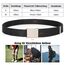 JasGood Unisesx Webgürtel Herren Damen Leinwand Arbeitsgürtel Frei Verstellbarer Flip-Top Webgürtel Silber Militärschnalle für Geschäft Sport Lässig,SCHWARZ,120cm