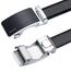 flintronic Herren Gürtel,Hochwertiges Leder material Ratsche Automatik Gürtel für Männer Ledergürtel Breite 3.5cm Länge 129CM-Schwarz (inkl Schlüsselbund & Geschenkbox)