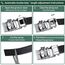 flintronic Herren Gürtel,Hochwertiges Leder material Ratsche Automatik Gürtel für Männer Ledergürtel Breite 3.5cm Länge 148CM-Schwarz (inkl Schlüsselbund & Geschenkbox)