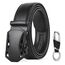 flintronic Herren Gürtel,Hochwertiges Leder material Ratsche Automatik Gürtel für Männer Ledergürtel Breite 3.5cm Länge 144CM-Schwarz (inkl Schlüsselbund & Geschenkbox)