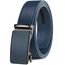JUKMO Gürtel Herren, Ledergürtel Ratsche Automatikschließe, 35mm Breit Gürtel (Achteck - Blau, S-75cm to 90cm Taille Verstellbar (Länge 115cm))