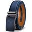 KEMISANT Gürtel Herren, Ledergürtel Ratsche Automatikschließe für Herren Business Anzug,Breit 35mm,Größe Angepasst,Navy Blau2564,140cm/42-48" taille verstellbar