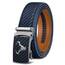 KEMISANT Gürtel Herren, Ledergürtel Ratsche Automatikschließe für Herren Business Anzug,Breit 35mm,Größe Angepasst(Navy Blau,120cm/34-40" taille verstellbar)
