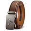 KEMISANT Gürtel Herren, Ledergürtel Ratsche Automatikschließe für Herren Business Anzug,Breit 35mm,Größe Angepasst(Tawny,130cm/38-44" taille verstellbar)