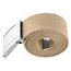 VINTAGE BASICS Unisex Stoffgürtel 130cm lang - 3,8cm breit - Herren und Damen Gürtel - Stufenlos verstellbarer Canvas Belt - Metallschnalle Beige