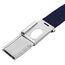 VINTAGE BASICS Unisex Stoffgürtel 130cm lang - 3,8cm breit - Herren und Damen Gürtel - Stufenlos verstellbarer Canvas Belt - Metallschnalle Blau