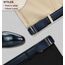 KEMISANT Gürtel Herren, Ledergürtel Ratsche Automatikschließe für Herren Business Anzug,Breit 35mm,Größe Angepasst(Navy Blau-160cm/48-56" taille verstellbar)