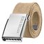 VINTAGE BASICS Unisex Stoffgürtel 130cm lang - 3,8cm breit - Herren und Damen Gürtel - Stufenlos verstellbarer Canvas Belt - Metallschnalle Beige