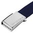 VINTAGE BASICS Unisex Stoffgürtel 130cm lang - 3,8cm breit - Herren und Damen Gürtel - Stufenlos verstellbarer Canvas Belt - Metallschnalle Blau