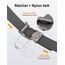 JUKMO Ratsche Gürtel Herren, Nylon Web Automatik Taktischer Arbeit Gürtel (Grau, Für Taille 106cm-135cm (Länge 150cm))