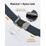 JUKMO Ratsche Gürtel Herren, Nylon Web Automatik Taktischer Arbeit Gürtel(Blau, Für Taille 106cm-135cm (Länge 150cm))