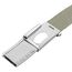 VINTAGE BASICS Unisex Stoffgürtel 130cm lang - 3,8cm breit - Herren und Damen Gürtel - Stufenlos verstellbarer Canvas Belt - Metallschnalle Grün/Seegras