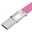 VINTAGE BASICS Unisex Stoffgürtel 130cm lang - 3,8cm breit - Herren und Damen Gürtel - Stufenlos verstellbarer Canvas Belt - Metallschnalle Rosa