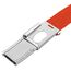 VINTAGE BASICS Unisex Stoffgürtel 130cm lang - 3,8cm breit - Herren und Damen Gürtel - Stufenlos verstellbarer Canvas Belt - Metallschnalle Orange