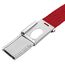 VINTAGE BASICS Unisex Stoffgürtel 130cm lang - 3,8cm breit - Herren und Damen Gürtel - Stufenlos verstellbarer Canvas Belt - Metallschnalle Rot