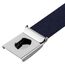 VINTAGE BASICS Unisex Stoffgürtel 130cm lang - 3,8cm breit - Herren und Damen Gürtel - Stufenlos verstellbarer Canvas Belt - Metallschnalle Blau