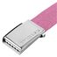 VINTAGE BASICS Unisex Stoffgürtel 130cm lang - 3,8cm breit - Herren und Damen Gürtel - Stufenlos verstellbarer Canvas Belt - Metallschnalle Rosa