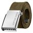 VINTAGE BASICS Unisex Stoffgürtel 130cm lang - 3,8cm breit - Herren und Damen Gürtel - Stufenlos verstellbarer Canvas Belt - Metallschnalle Grün/Military Olive