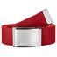 VINTAGE BASICS Unisex Stoffgürtel 130cm lang - 3,8cm breit - Herren und Damen Gürtel - Stufenlos verstellbarer Canvas Belt - Metallschnalle Rot