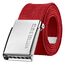 VINTAGE BASICS Unisex Stoffgürtel 130cm lang - 3,8cm breit - Herren und Damen Gürtel - Stufenlos verstellbarer Canvas Belt - Metallschnalle Rot