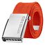 VINTAGE BASICS Unisex Stoffgürtel 130cm lang - 3,8cm breit - Herren und Damen Gürtel - Stufenlos verstellbarer Canvas Belt - Metallschnalle Orange